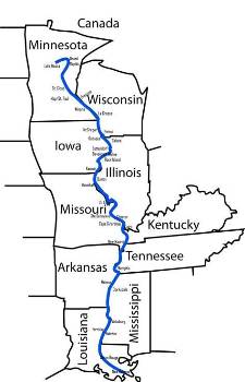 Map of Mississippi River