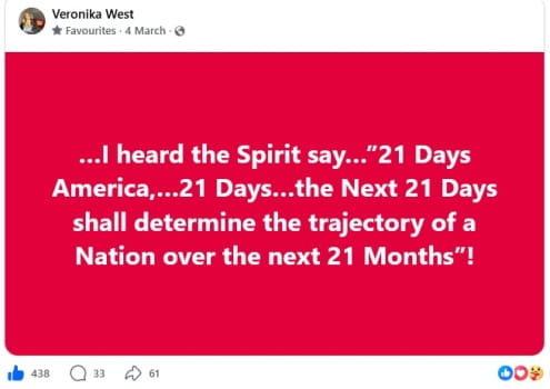 Screen capture of Author's Facebook post of 4 March 2026