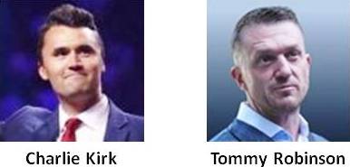 Charlie Kirk and Tommy Robinson